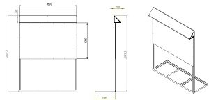 Стенд уличного исполнения с козырьком